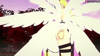 yo, angelwomon evolving just to get slammed in pov digimon fantasy, full-on wild!