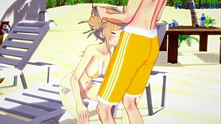 Himiko toga and mitsuki bakugo take turns riding izuku midoriya for creampie in my hero academia hentai