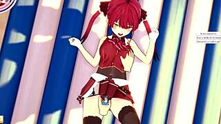 oh wow, houshou marine is really going at it on the sex beach in this 3d cartoon hentai anime