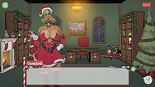 mrs santa teases with anal plug in xmas hentai