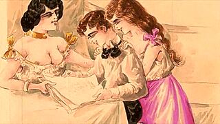 Vintage erotic illustration tells a seductive story of desire
