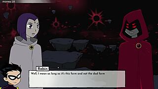 Teen Titans episode features Raven getting fucked twice in intense anime game animations. Details include double penetration scenes.