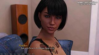 3D animated short-haired teen creampied