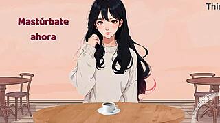 Non-stop quickie at the sexual café with hentai JOI instructions in Spanish. Get off with futanari roleplay.