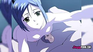 Blue-haired girl gets rough sex