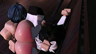 3D animation with big cock