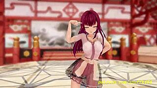 I feel the rhythm as Marine dances in 3D Hololive Sailor style with anime moves and steps.