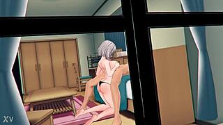 Mmd Shirogane Noel delivers intense titjob and swallow