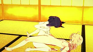 Descriptive title: Genshin Impact Hentai 3D Shows Sara Giving Boobjob, Sucking, and Getting Fucked by Aether with Creampie