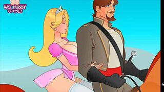 राजकुमार रानी को उसके बड़े टिट्स बाउंस करते हुए नेल करता है!