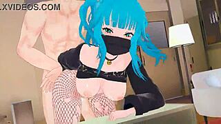 बिग-टिटेड गोथ हेंटाई एनिमे गर्ल के साथ इमोशनल फक