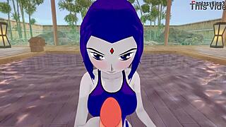 रेवन टीन 18+ टाइटंस से बिकिनी में फैंटेसीकिंग3 में स्टेमी ब्लोजॉब देती है।