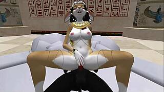 i love how lady bastet of egypt takes control and uses her servant girl for that hot shemale blowjob action
