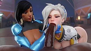 Overwatch's Mercy in naughty cartoons