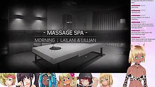 Vtuber Lewdneko plays Huniepop 2 Double Date Part 4 with group lingerie fun and big tits action.