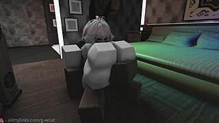 Bunny girl rides big cock
