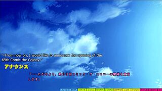 At the comic convention, I spot my girlfriend getting fucked missionary style by a friend. Her big tits bounce wildly.