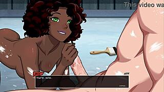 paradise lust 2 features luana giving an unforgettable blowjob in gaming heaven.