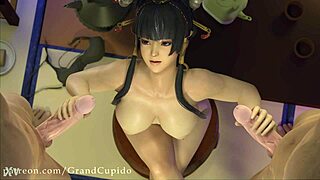 nyotengu takes on double action in wild 3d scene