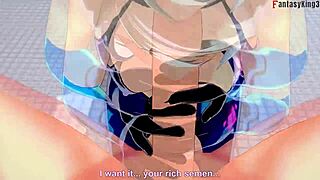 Samus Aran in bikini gets wild sex in Metroid fantasy!