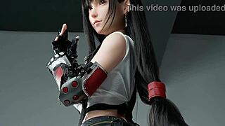 Tifa from Final Fantasy Poses as Sex Doll! Ready for Action!