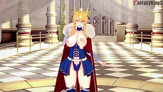 artoria pendragon gives a steamy blowjob in zero stay night by type-moon. full fantasy action awaits!