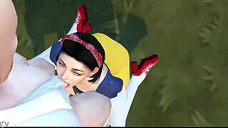 Rachel Z as Snow White gets banged in hentai
