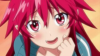 damn! cute redhead anime girl sucks off two guys and swallows it all