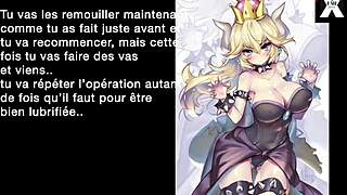 bowsette commands you to be her slut with joi cei sissy anal instructions using toys for cum swallowing and bdsm submission in french