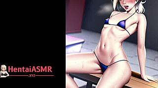 Blonde Hentai Slut Reaches Intense Orgasm in Sexy Gallery Scene. Her Body Shakes!