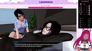 vtuber lewdneko plays harem hotel part 12 with cute elf maid in bdsm.