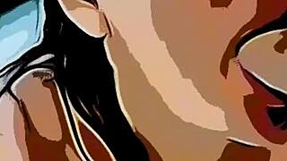 Cartoon intern on vacation agrees to date professor for cash. He finishes in her mouth with a wild climax.