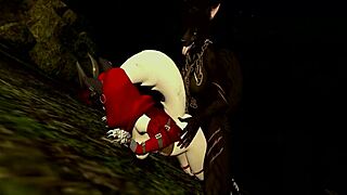 little red riding woof battles werewolf in wild forest fuck