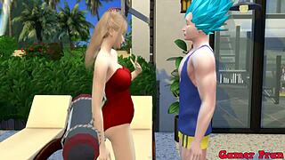 vegeta, mikasa, and misa ignite a wild trio under the sun in anime porn