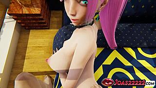 3D animation of pink-haired girl