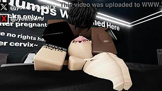 क्यूट ब्लॉन्ड स्लट रॉब्लॉक्स गेम में बीबीसी से रेवेज होती है