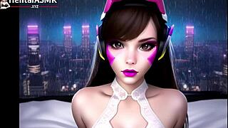 Feeling So Cozy With D.Va In Bedroom Rain ASMR Overwatch Scene.