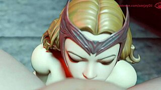 Damn, Scarlett Witch Sucks Your Cock Like a Marvel Pro! Wanna Feel It?