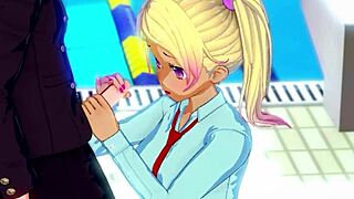 hentai girl giving handjob in swimming pool 😏