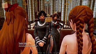 something steamy is happening at harem hotel 351 in this anime game