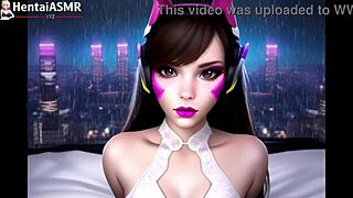 Feeling So Cozy With D.Va In Bedroom Rain ASMR Overwatch Scene.