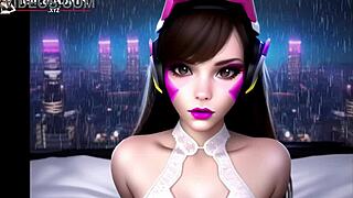 Feeling So Cozy With D.Va In Bedroom Rain ASMR Overwatch Scene.