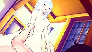 so gawr gura had this wild graduation sex with intense squirting.