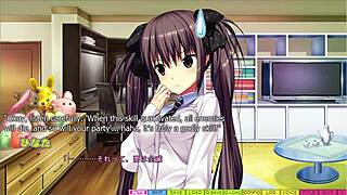 tenioha 2 hinata route part 6 fucking a bodypillow with small tits nipples jerking off 😏