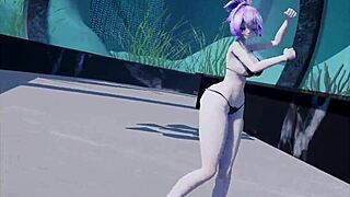 feeling crazy with mmd r18 marine deep blue strip