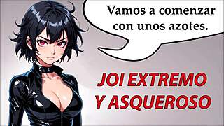 Hey, dive into this extreme gross joi hentai with slave assfucking femdom anal bdsm roleplay in spanish