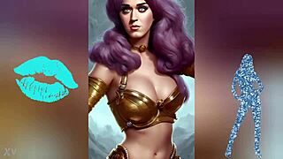 Katy Perry displays her huge naked tits in this erotic AI art with big celebrity boobs.