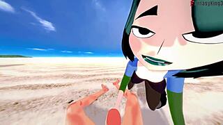 Gwen Fucking Hard On Beach In Free POV Fantasy!