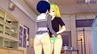 big tits yozakura and yumi creampie with ryona in intense 3d lesbian hentai anime