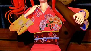 why is vanessa veren outdoor in yukata looking so sexy in this hentai?